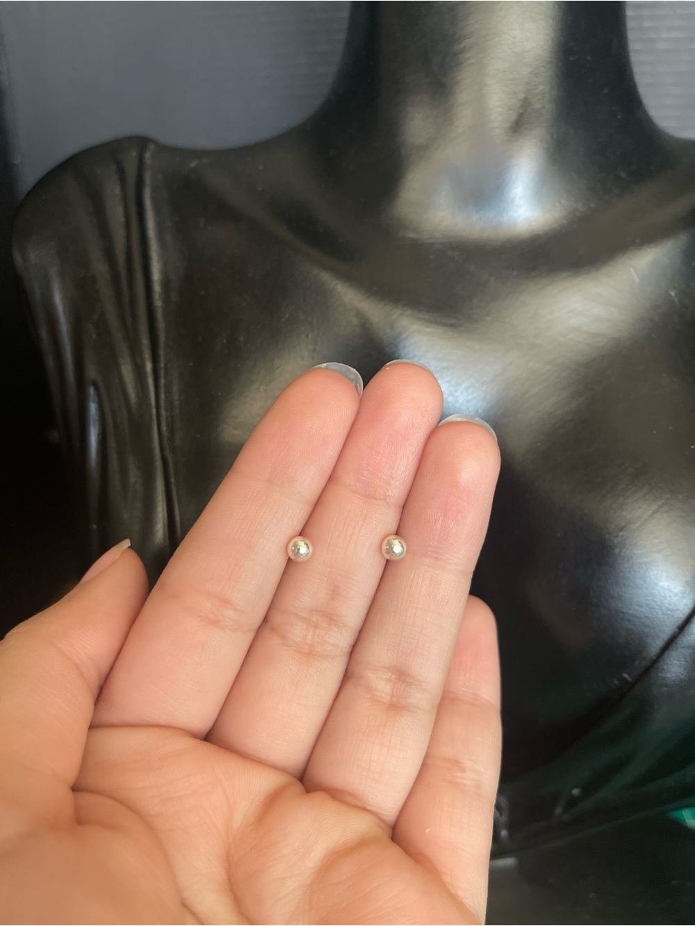 Sterling silver dainty ball stud earrings